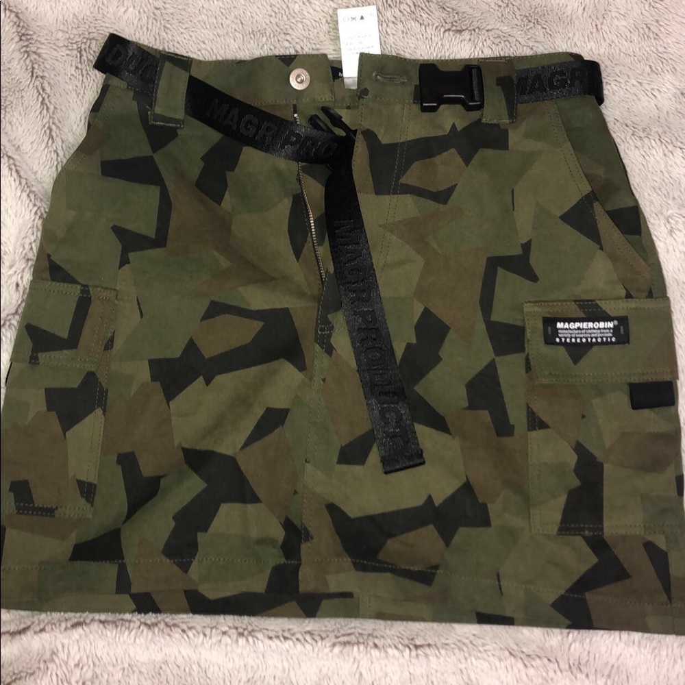 Army fatigue mini skirt